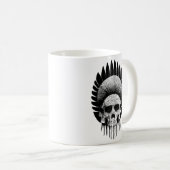 Mug Crâne indien noir et blanc (Devant droit)
