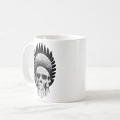 Mug Crâne indien noir et blanc (Devant gauche)