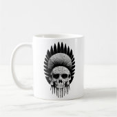Mug Crâne indien noir et blanc (Gauche)