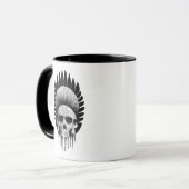 Mug Crâne indien noir et blanc (Devant gauche)
