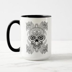 Mug Crâne inspiré en fleurs