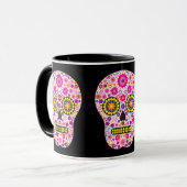Mug Crâne mexicain rose de sucre (Devant gauche)