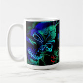 Mug Crâne Neon Turquoise bleu Nom Jour Mort Halloween (Gauche)