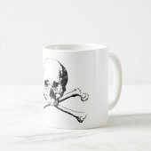 Mug Crâne noir et blanc et os (Devant droit)
