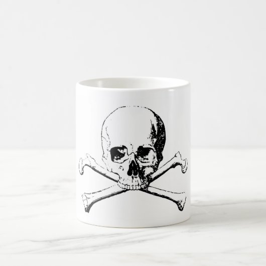 Mug Crâne noir et blanc et os (Centre)
