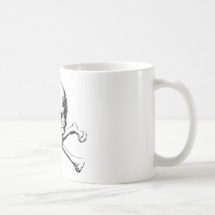 Mug Crâne noir et blanc et os