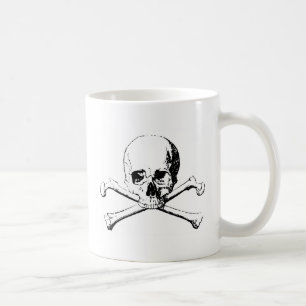 Mug Crâne noir et blanc et os