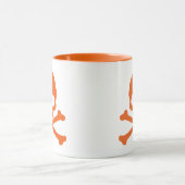 Mug Crâne orange simple et muqueuse croisée (Centre)