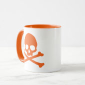 Mug Crâne orange simple et muqueuse croisée (Devant gauche)