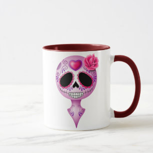 Mug Crâne pourpre mignon de sucre