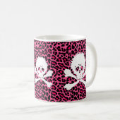 Mug Crâne punk gothique avec l'empreinte de léopard (Devant droit)