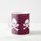 Mug Crâne punk gothique avec l'empreinte de léopard (Devant gauche)