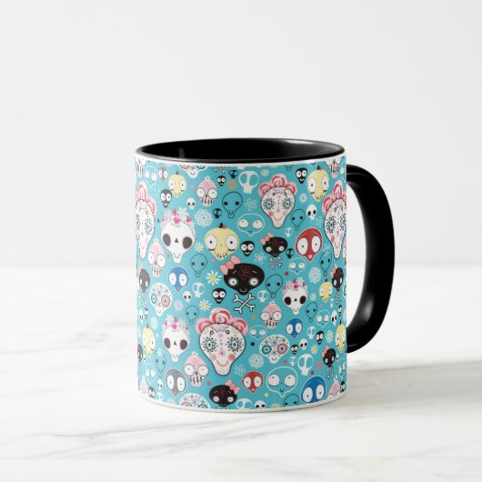 Mug Crâne riant de texture (Devant droit)