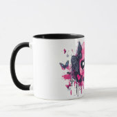 Mug Crâne rose avec papillons et cœurs (Gauche)