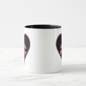 Mug Crâne rose dans un cœur (Centre)