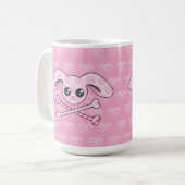 Mug Crâne rose de lapin de Kawaii (Devant gauche)