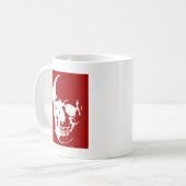 Mug Crâne - Rouge & Blanc métal Imaginaire Art (Devant gauche)