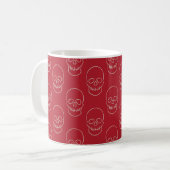 Mug Crâne - rouge sang et blanc os (Devant gauche)