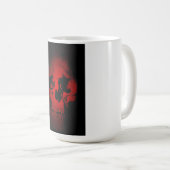 Mug Crâne rouge Squelette Imaginaire Art métal lourd (Devant droit)