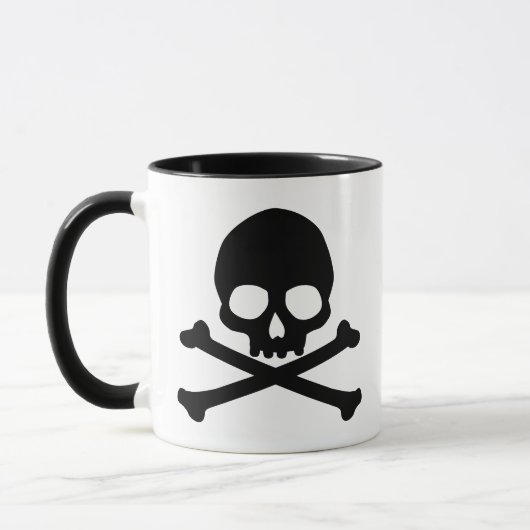 Mug Crâne simple et os croisés (Gauche)