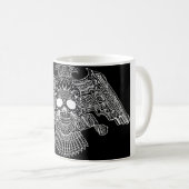Mug Crâne symétrique avec des armes à feu et des (Devant droit)