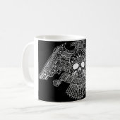 Mug Crâne symétrique avec des armes à feu et des (Devant gauche)