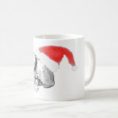Mug Crâne Tarsius avec chapeau de Santa (Devant droit)
