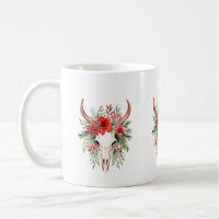 Crâne taureau des fleurs de Noël