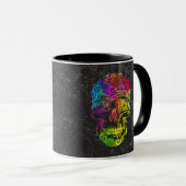 Mug Crâne tourbillonnant (couleur) (Devant droit)