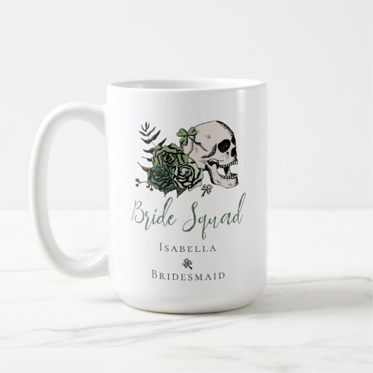 Mug Crâne vert gothique de l'équipe de mariées irlanda (Gauche)