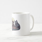 Mug Crâne vs Chat � Combat d'échecs amusant (Devant droit)