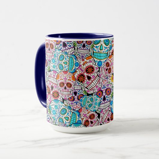 Mug Crânes à fleurs (Devant gauche)