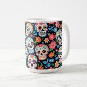 Mug Crânes à sucre et fleurs (Devant droit)