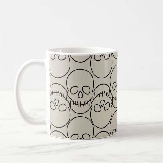 Mug Crânes - Bone White et Bat Black (Gauche)