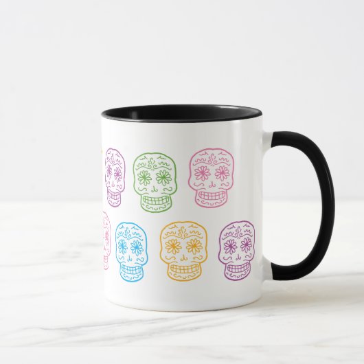 Mug Crânes de Doodle colorés (Droite)