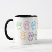 Mug Crânes de Doodle colorés (Gauche)