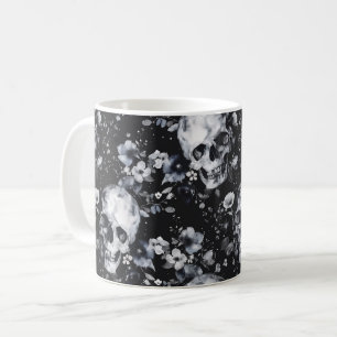 Mug Crânes de jardin gothique et goth floral été