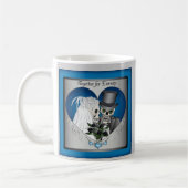 Mug Crânes de mariage - bleu (Gauche)