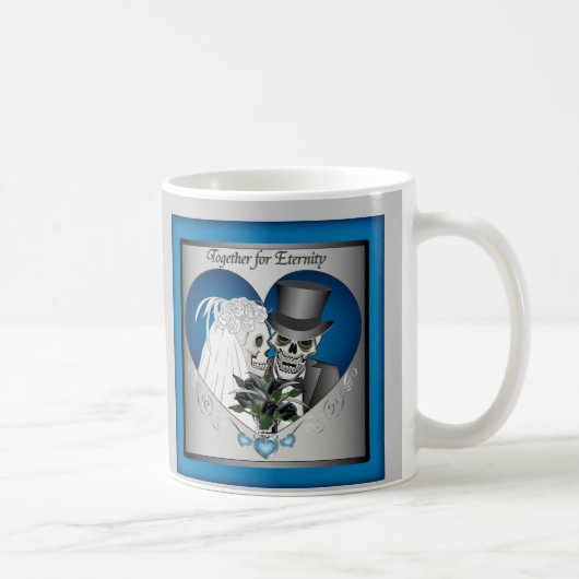 Mug Crânes de mariage - bleu (Droite)