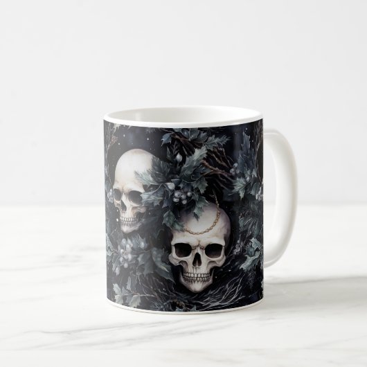 Mug Crânes de Noël gothiques (Devant droit)