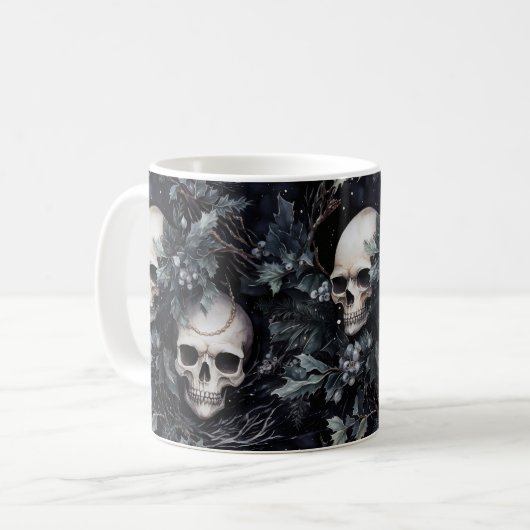 Mug Crânes de Noël gothiques (Devant gauche)