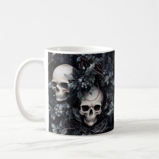 Mug Crânes de Noël gothiques (Gauche)