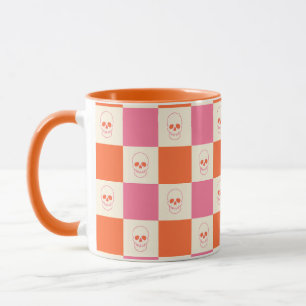 Mug Crânes de tableau de bord en rose, orange et crème