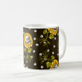 Mug crânes de tournesol sans couture motif (Devant droit)