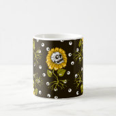 Mug crânes de tournesol sans couture motif (Centre)