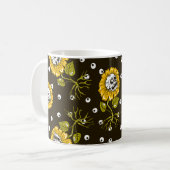 Mug Crânes de tournesol : Unique Motif sans fil. (Devant gauche)