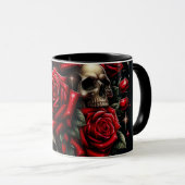Mug Crânes dorés et roses rouges scintillent de glamou (Devant droit)