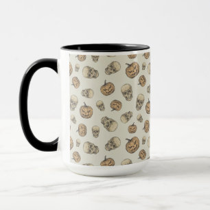 Mug Crânes et Citrouille Motif d'Halloween