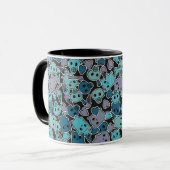 Mug Crânes, et coeurs sur l'arrière - plan noir 2 (Devant gauche)