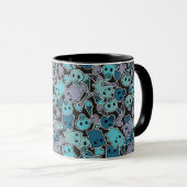 Mug Crânes, et coeurs sur l'arrière - plan noir 2 (Devant droit)